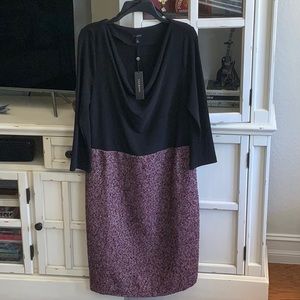 Brand new size 10 Talbots black, burgundy and white dress.